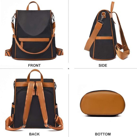 NEW BUX Travel Backpack Anti Theft, Black&brown main image 5